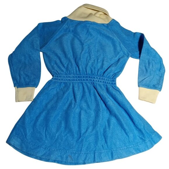 Vintage Girls 3T 80's Valley Girl Dress Velour Elastic Waist Cowl Neck V-Neck - Picture 3 of 7